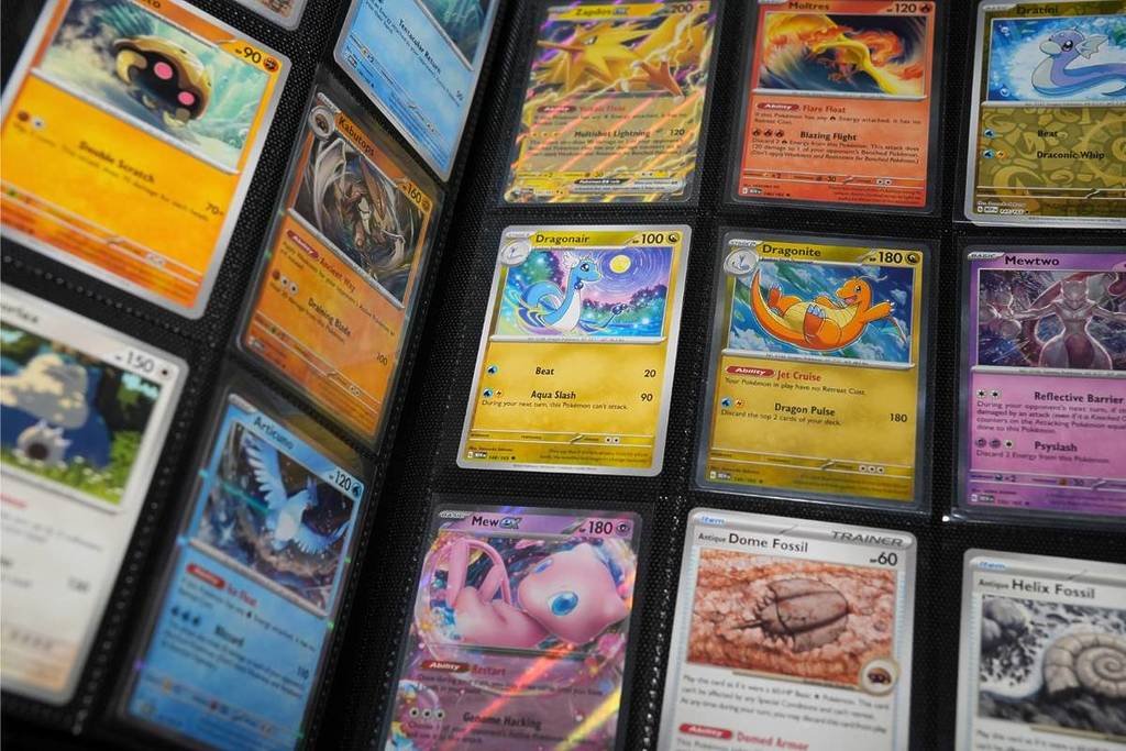 pokemon cards in an album