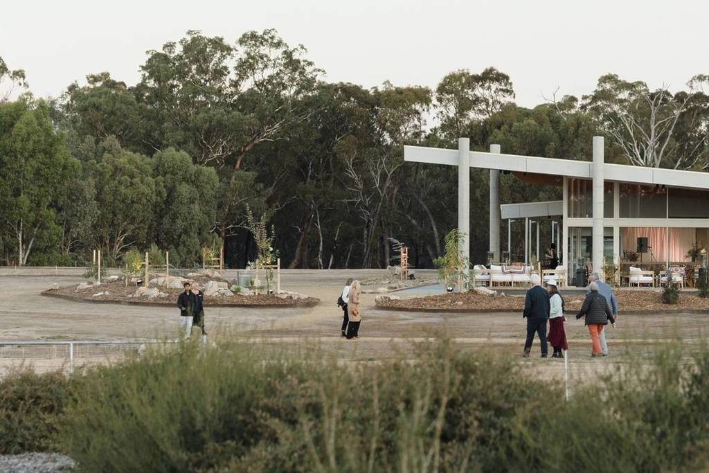 people at the Wama Foundation outside of the National Centre for Environmental Art