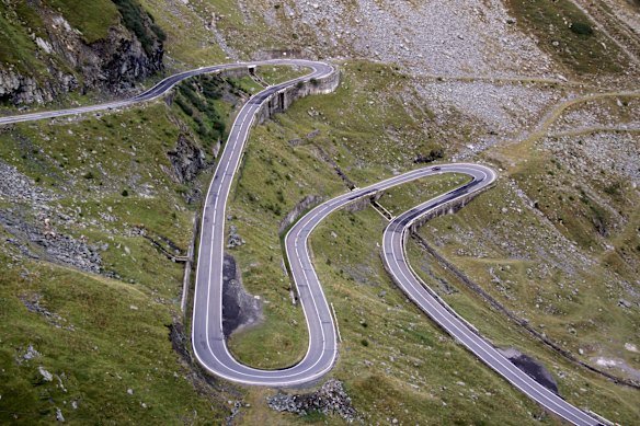 The long and winding TransFagarasan Highway.